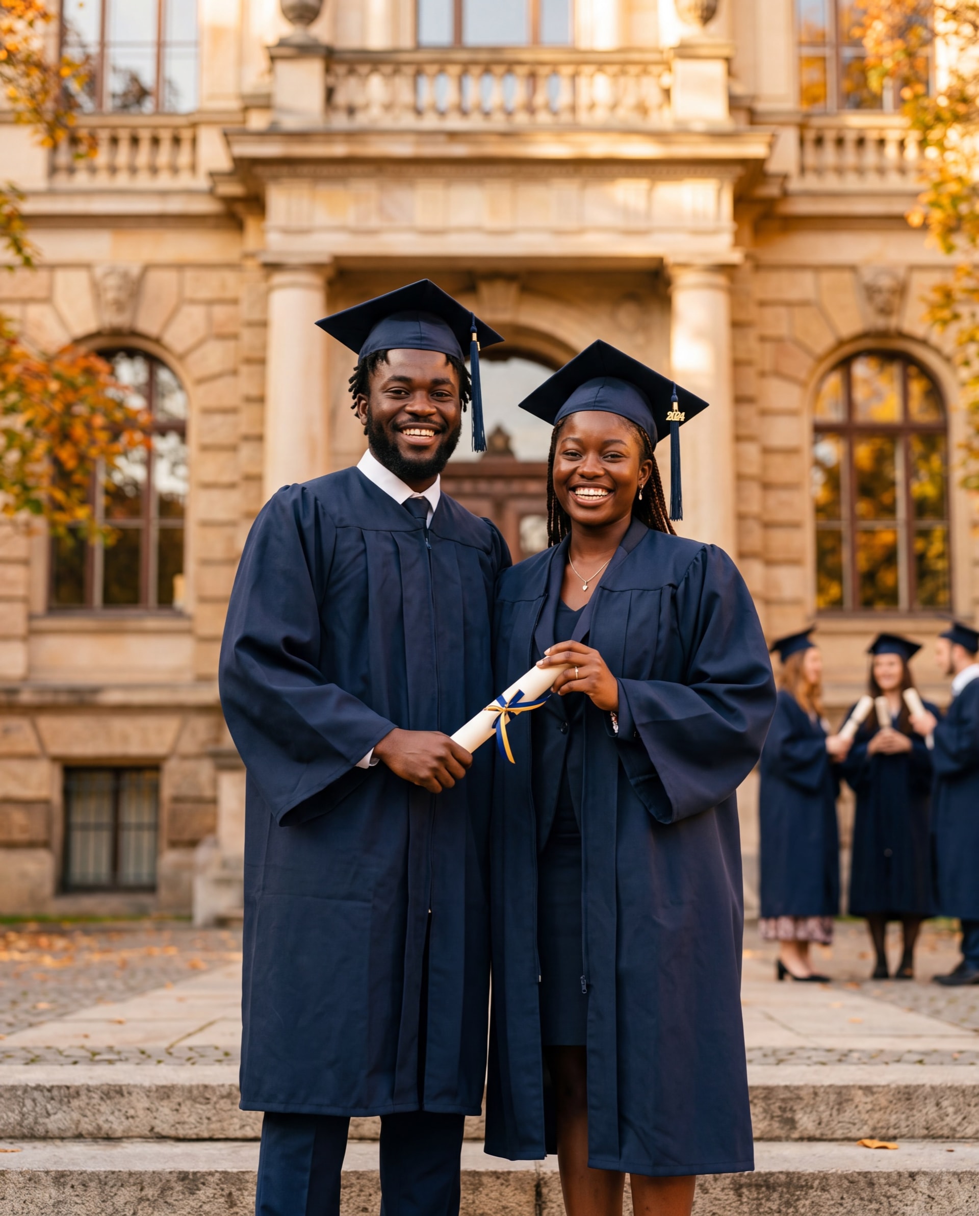 Graduates with diploma