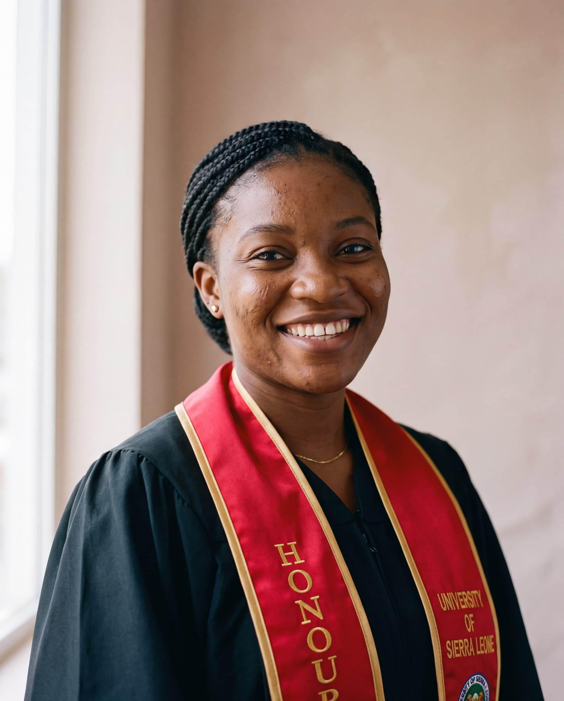 Graduate in red stole
